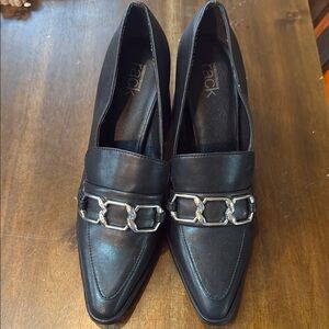 Nordstrom Black and Silver Chain Flats